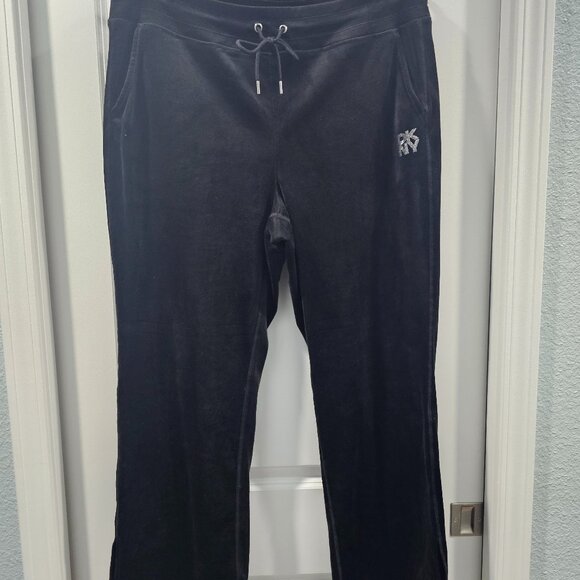 Dkny Pants - DKNY Black Velour Jogging Pants NEW